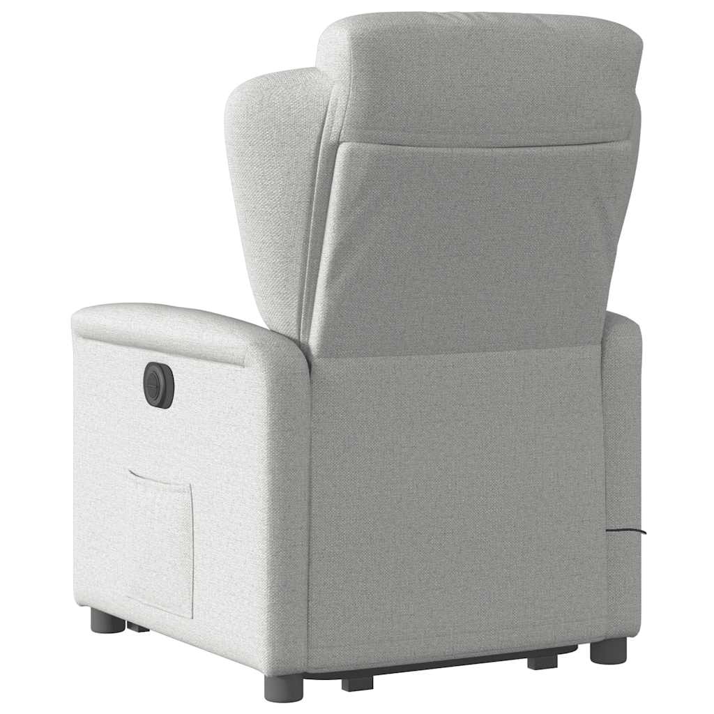 Poltrona Alzapersona Massaggi Reclinabile Grigio Nuvola Tessuto 3303153