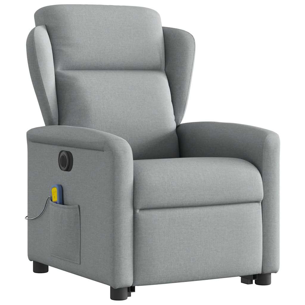Poltrona Alzapersona Massaggi Elettrica Grigio Chiaro Tessuto 3303164