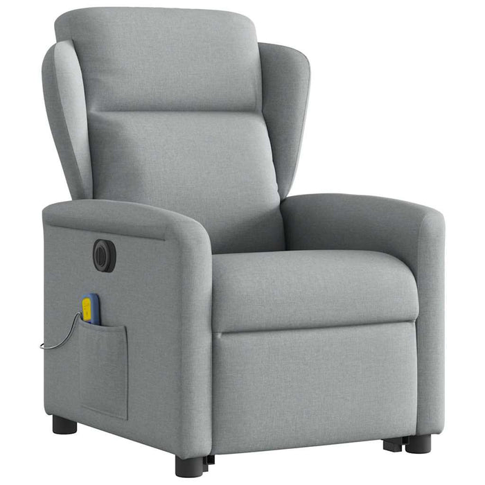 Poltrona Alzapersona Massaggi Elettrica Grigio Chiaro Tessuto 3303164