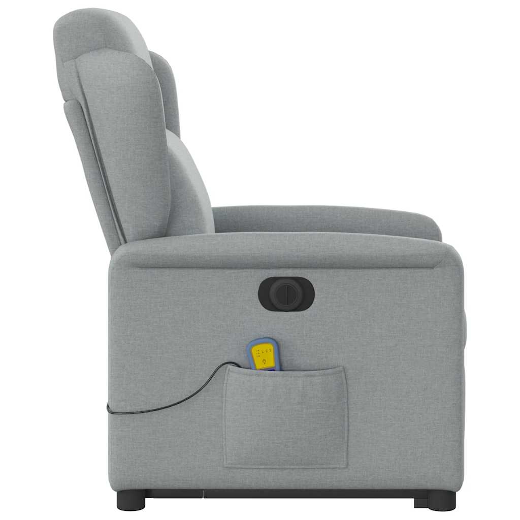 Poltrona Alzapersona Massaggi Elettrica Grigio Chiaro Tessuto 3303164