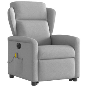 Poltrona Alzapersona Massaggi Elettrica Grigio Nuvola Tessuto 3303173