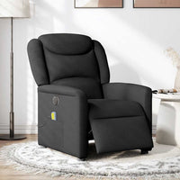 Poltrona Massaggiante Reclinabile Elettrica Nera in Tessuto 3303186