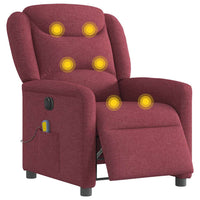 Poltrona Massaggiante Reclinabile Elettrica Rosso Vino Tessuto 3303187
