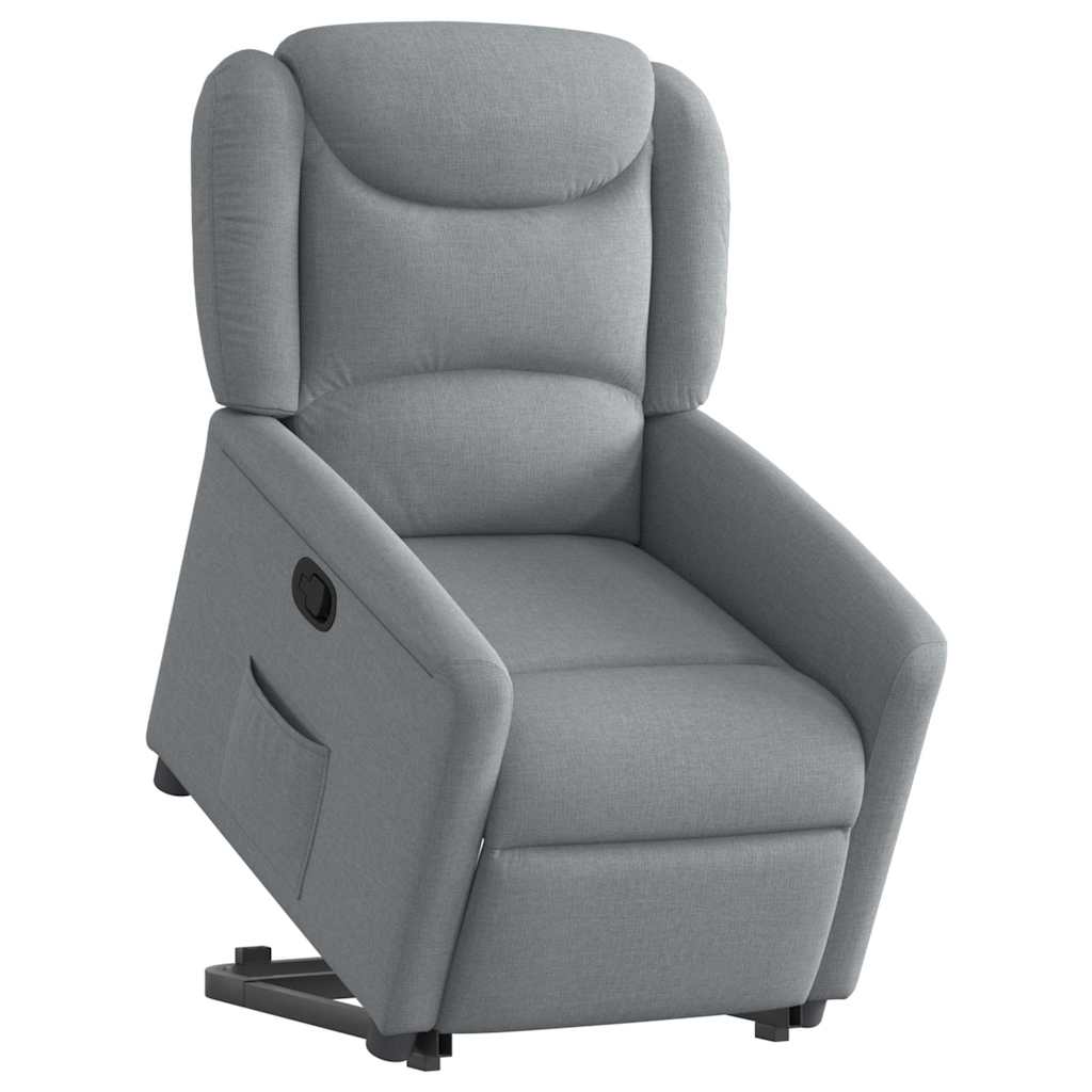 vidaXL Poltrona Alzapersona Reclinabile Grigio Chiaro in Tessuto