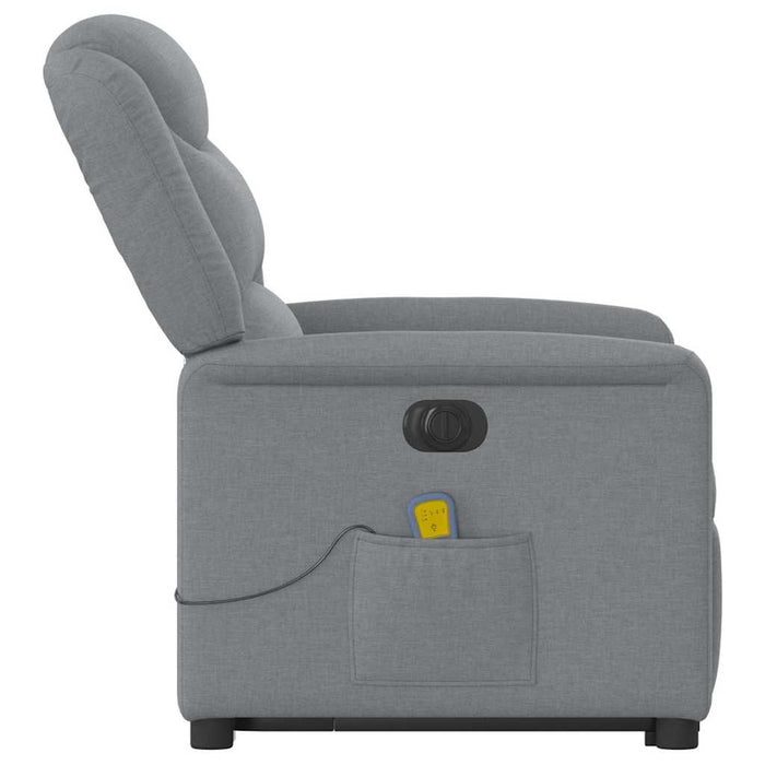 Poltrona Alzapersona Massaggi Elettrica Grigio Chiaro Tessuto 3303224