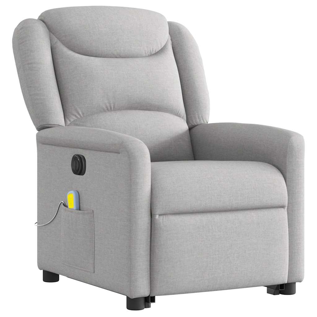 Poltrona Alzapersona Massaggi Elettrica Grigio Nuvola Tessuto 3303233