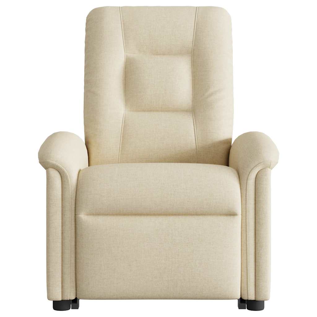 vidaXL Poltrona Alzapersona Reclinabile Elettrica Crema in Tessuto