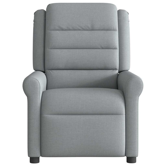 Poltrona Reclinabile Massaggio Elettrica Grigio Chiaro Tessuto