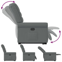 Poltrona Alzapersona Reclinabile Grigio Scuro in Tessuto 3303315