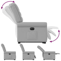 vidaXL Poltrona Alzapersona Reclinabile Elettrica Grigi Nuvola Tessuto