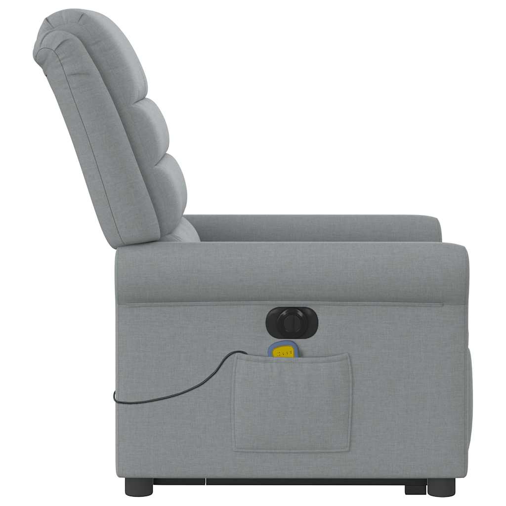 Poltrona Alzapersona Massaggi Elettrica Grigio Chiaro Tessuto 3303344