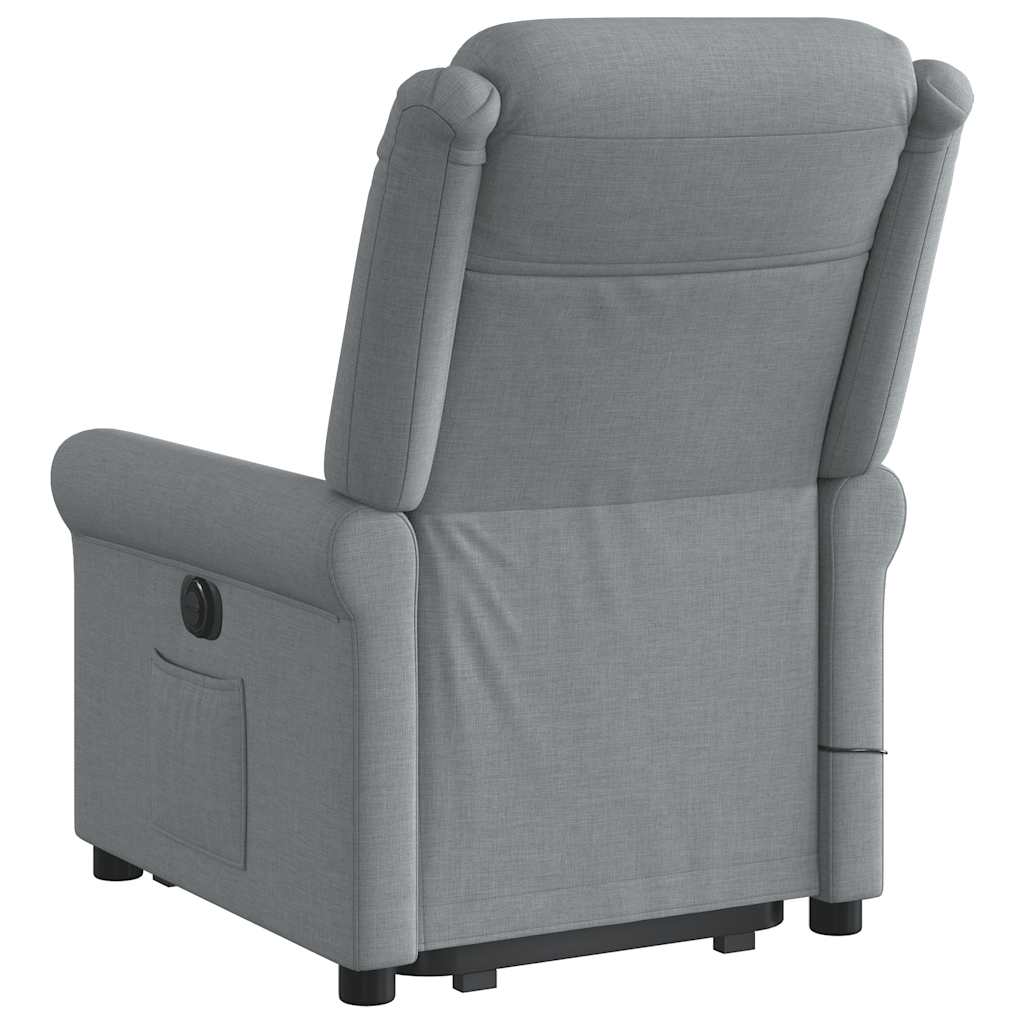 Poltrona Alzapersona Massaggi Elettrica Grigio Chiaro Tessuto 3303344