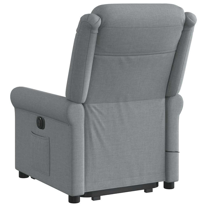 Poltrona Alzapersona Massaggi Elettrica Grigio Chiaro Tessuto 3303344