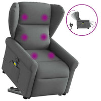 Poltrona Alzapersona Massaggi Elettrica Grigio Scuro Tessuto 3303405