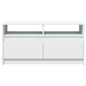 Tavolino da Salotto con Luci LED Bianco in Truciolato