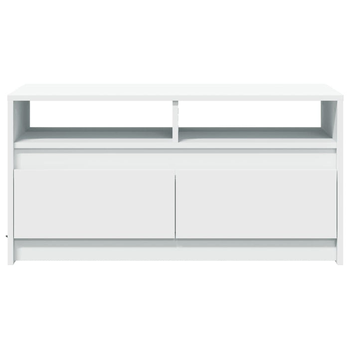 Tavolino da Salotto con Luci LED Bianco in Truciolato