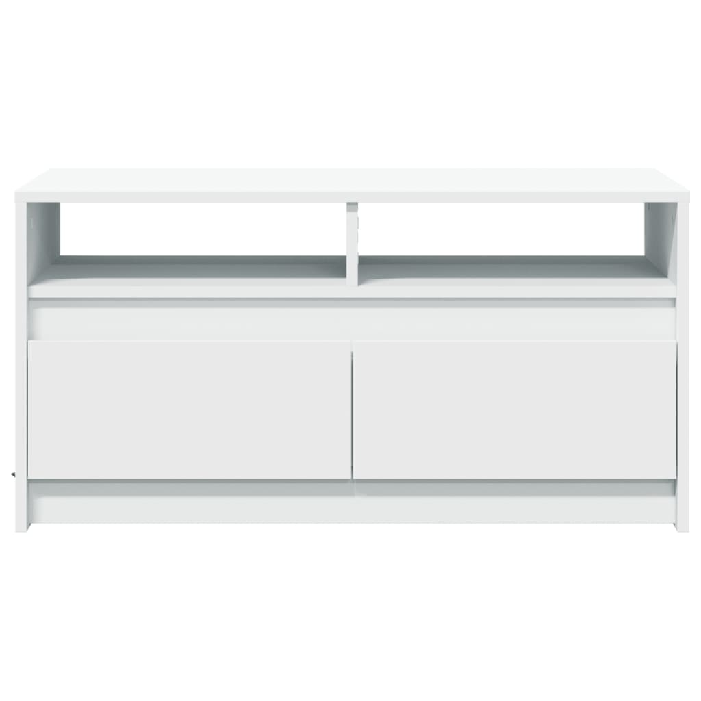 Tavolino da Salotto con Luci LED Bianco in Truciolato 851991