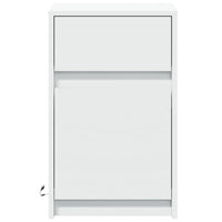 Comodino con Luci LED-Tavolino da notte Bianco in Legno Multistrato 866914