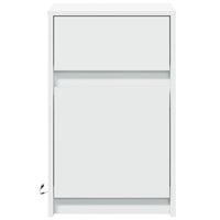 Comodini con Luci LED 2pz Bianchi in Legno Multistrato 851999