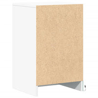 Comodini con Luci LED 2pz Bianchi in Legno Multistrato 851999