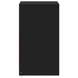 Comodini con Luci LED 2pz Neri in Legno Multistrato 852001