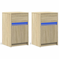 Comodini con Luci LED 2pz Rovere Sonoma in Legno Multistrato 852003