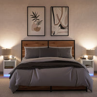 Comodini con Luci LED 2pz Bianchi in Legno Multistrato 852020