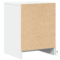 Comodini con Luci LED 2pz Bianchi in Legno Multistrato 852020