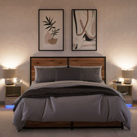 Comodini con Luci LED 2pz-Set di 2 Tavolino da notte Rovere Sonoma in Legno Multistrato 588525