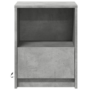 Comodino con Luci LED Grigio Cemento in Legno Multistrato 852025