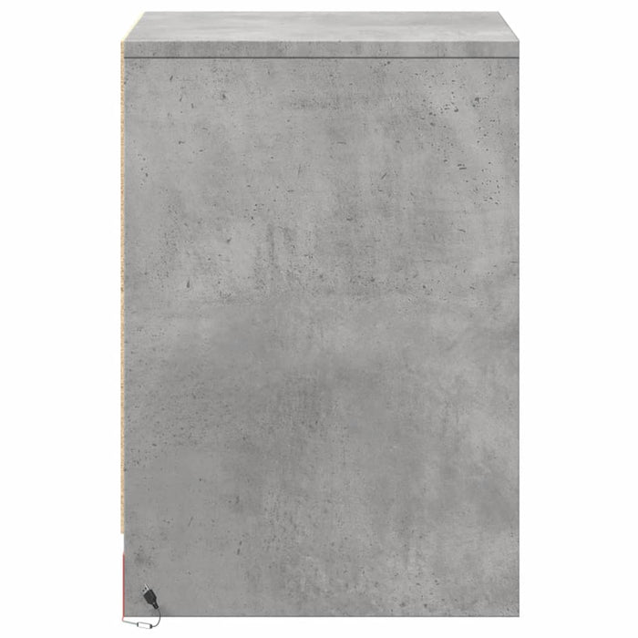 Comodini con Luci LED 2pz Grigio Cemento in Legno Multistrato 852026