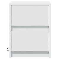 Comodini con Luci LED 2pz-Set di 2 Tavolino da notte Bianchi in Legno Multistrato 731835