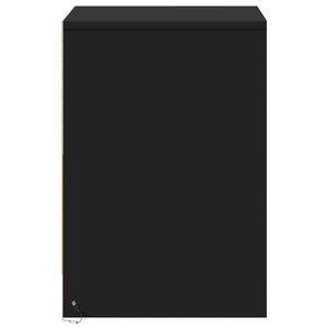 Comodino con Luci LED Nero in Legno Multistrato 852035