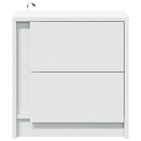 vidaXL Comodino con Luci LED Bianco in Legno Multistrato