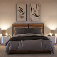 Comodini con Luci LED 2pz-Set di 2 Tavolino da notte Bianchi in Legno Multistrato 572132