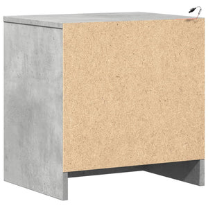 Comodini con Luci LED 2pz Grigio Cemento in Legno Multistrato 852054