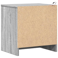 Comodini con Luci LED 2pz-Set di 2 Tavolino da notte Grigio Sonoma in Legno Multistrato 604735