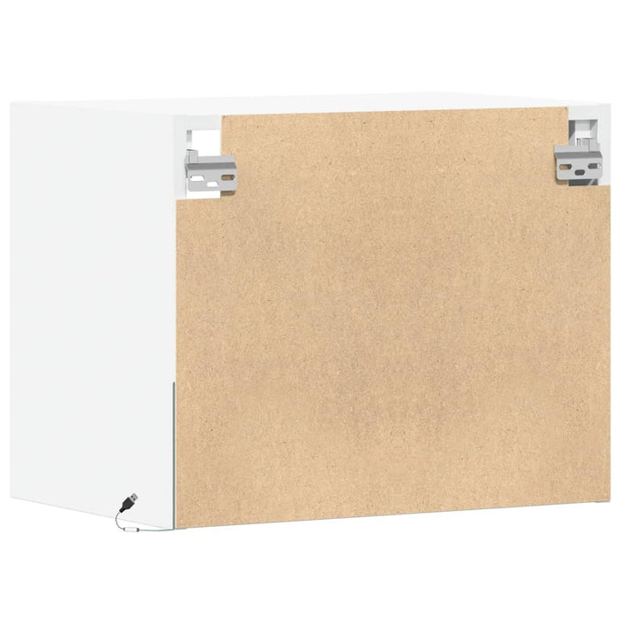 Comodini a Parete con Luci LED 2 pz-Set di 2 Tavolino da notte Bianchi 231753