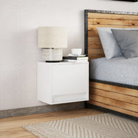 Comodino a Parete con Luci LED Bianco