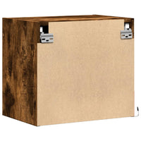 Comodini a Parete con luci LED 2 pz Rovere Fumo 852084