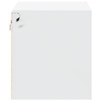 Comodino a Parete con Luci LED-Tavolino da notte sospeso Bianco 201556