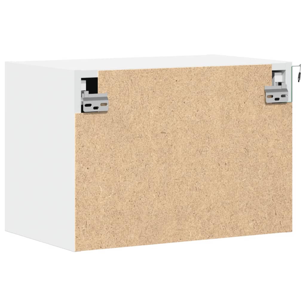 Comodino a Parete con Luci LED-Tavolino da notte sospeso Bianco 201556