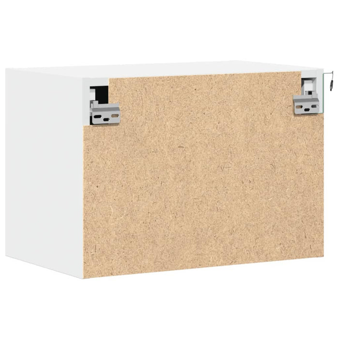 Comodino a Parete con Luci LED-Tavolino da notte sospeso Bianco 201556