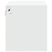 Comodini a Parete con Luci LED 2 pz-Set di 2 Tavolino da notte Bianchi 737070