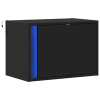 vidaXL Comodino a Parete con Luci LED Nero