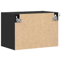 Comodini a Parete con Luci LED 2 pz-Set di 2 Tavolino da notte Neri 723680