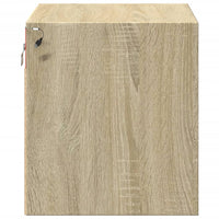 vidaXL Comodino a Parete con luci LED Rovere Sonoma