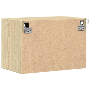 vidaXL Comodino a Parete con luci LED Rovere Sonoma