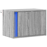 Comodino a Parete con luci LED Grigio Sonoma 852099