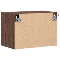 vidaXL Comodini a Parete con luci LED 2 pz Rovere Marrone